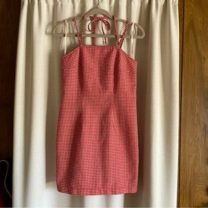 Vintage DBY Ltd. strappy gingham mini dress red and white size 5/6